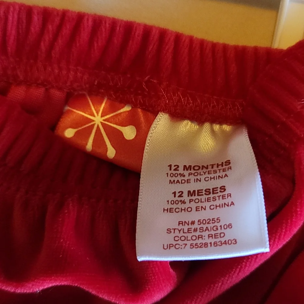 Red girls holiday dress with matching diaper cover 18 months - Picture 6 of 7